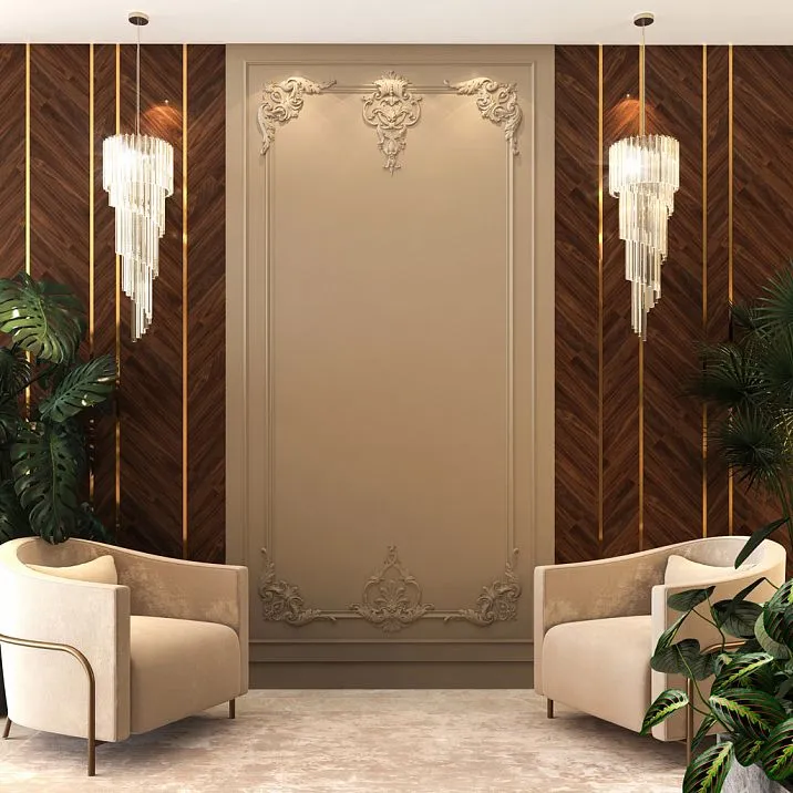 Carved applique MLD-2-2, interior with wooden decor