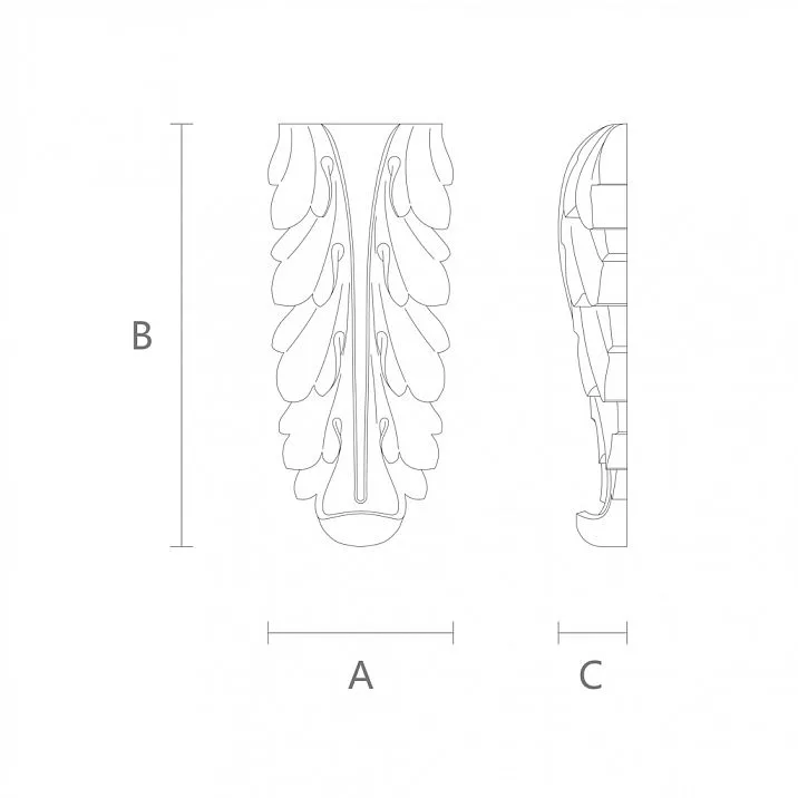 Wooden Insert with Floral Pattern Drawing
