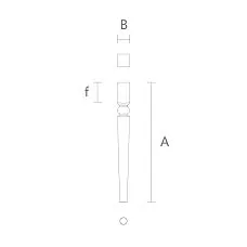 Turned furniture leg for sideboard and stool drawing