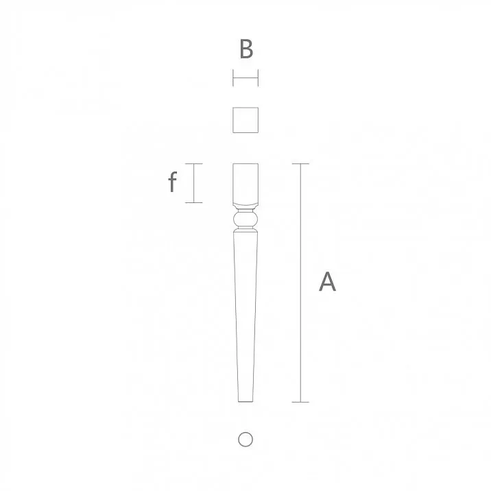 Turned furniture leg for sideboard and stool drawing