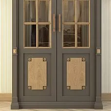 Decorating interior doors with wood, solid wood rosette R-056