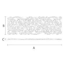 Wood Carving in the Form of a Monogram - Carved Insert N-354L Drawing