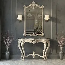 Console Versailles 006-001 in natural wood, classic design