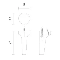 Geometric furniture leg MN-227. Furniture legs and supports. Drawing