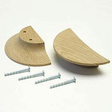 Wooden semi-circular furniture handle in interior