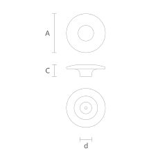 Drawing of a wooden button handle