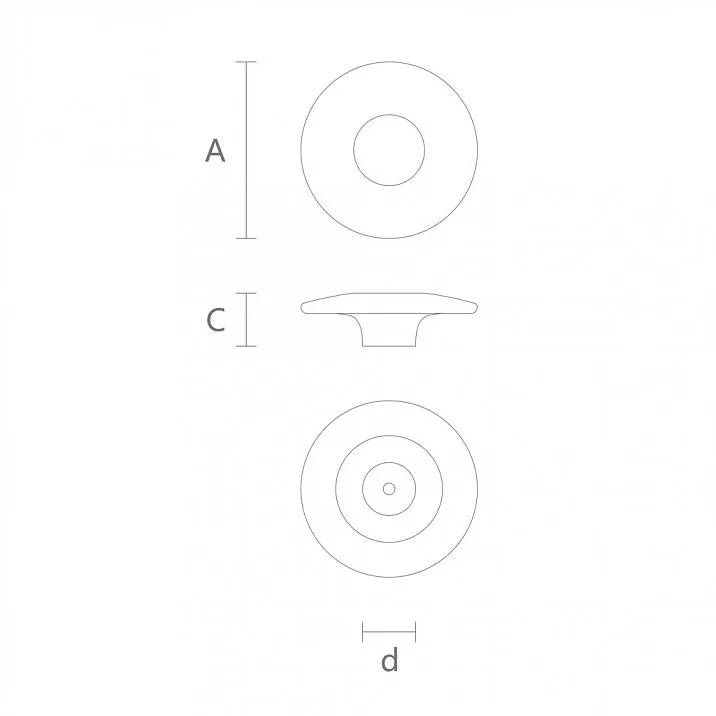 Drawing of a wooden button handle