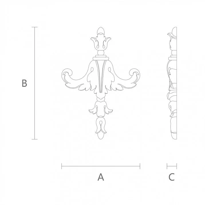 Carved Wooden Insert N-113 Drawing