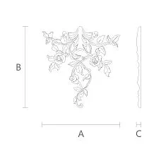 Drawing of the molded applique NPU.VRS-002-3 with ornament detail
