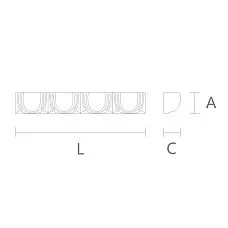 Scheme for dimensions of carved molding K-011 in classic style