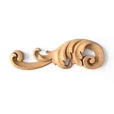 Carved Wooden Inlay N-015L with Floral Ornament