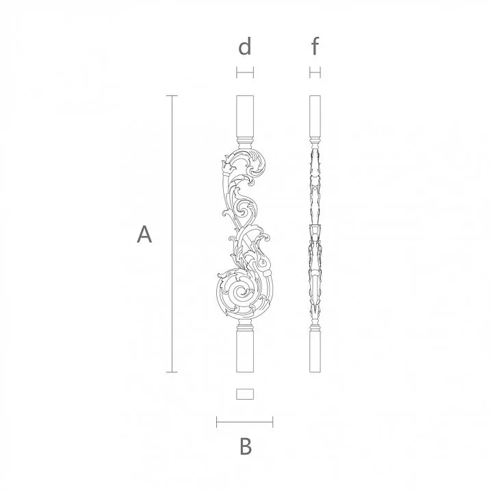 Exclusive balusters for interiors L-034 cheretzh
