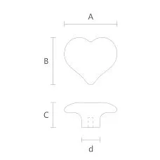 Heart HL-045 Solid Wood Furniture Handle for children&rsquo;s furniture drawing