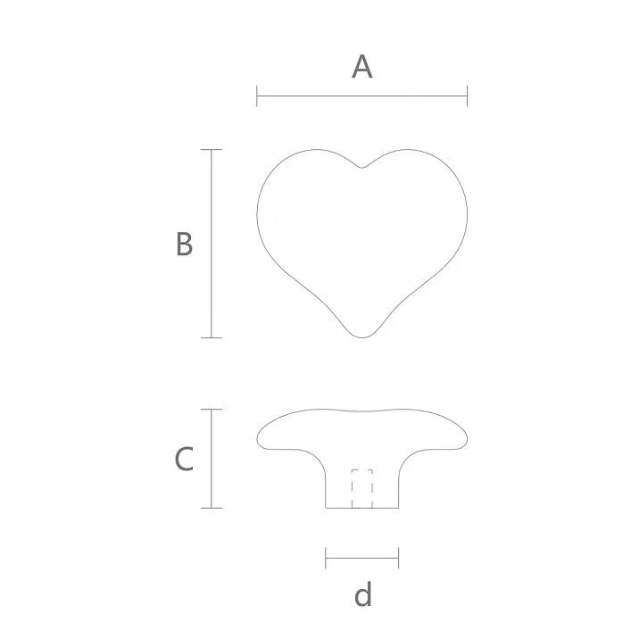 Heart HL-045 Solid Wood Furniture Handle for children&rsquo;s furniture drawing