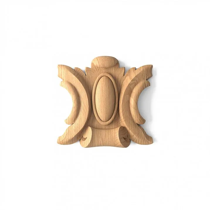 Carved Wooden Inlay N-115 from Natural Wood for Decorating Surfaces