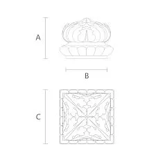 L-011 newel cap combined with baluster &mdash; drawing
