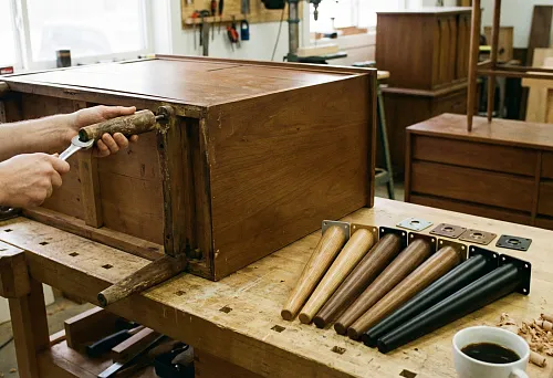 Мебельные ножки купить для рестайлинга — набор деревянных и металлических опор на верстаке