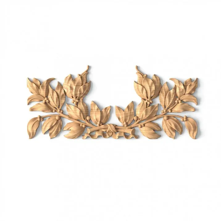 Carved wooden item with a delicate and harmonious floral ornament