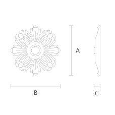 Elegant Round Rosette RPU-046 from Polyurethane for Decorating Ceilings and Wall Moldings Drawing