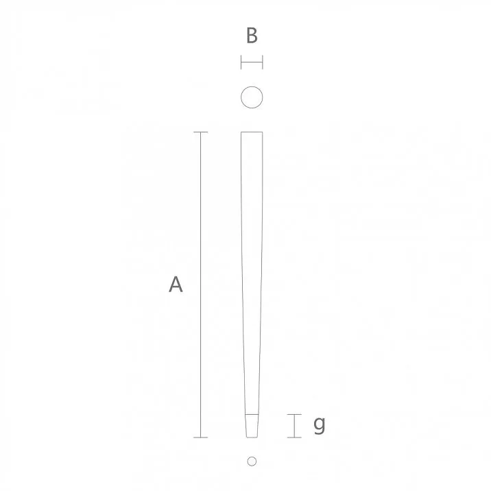 Turned leg with metal decoration for furniture, drawing for a table