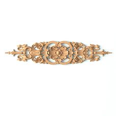 Wooden overlay with relief floral pattern for interior decoration