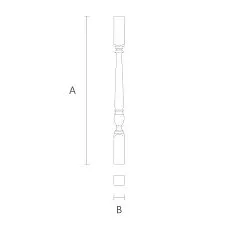 Drawing of the stair baluster L-054 with minimalist and elegant design