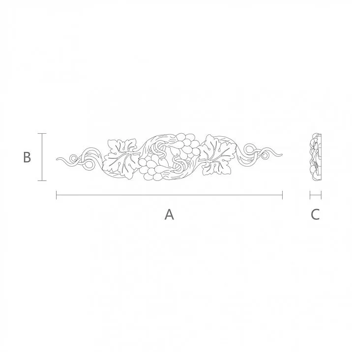 Carved item N-266 for furniture and facade decoration &mdash; drawing