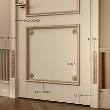 Door Decoration with Wooden Decor and Floral Ornament N-091.1, Using Wooden Inserts