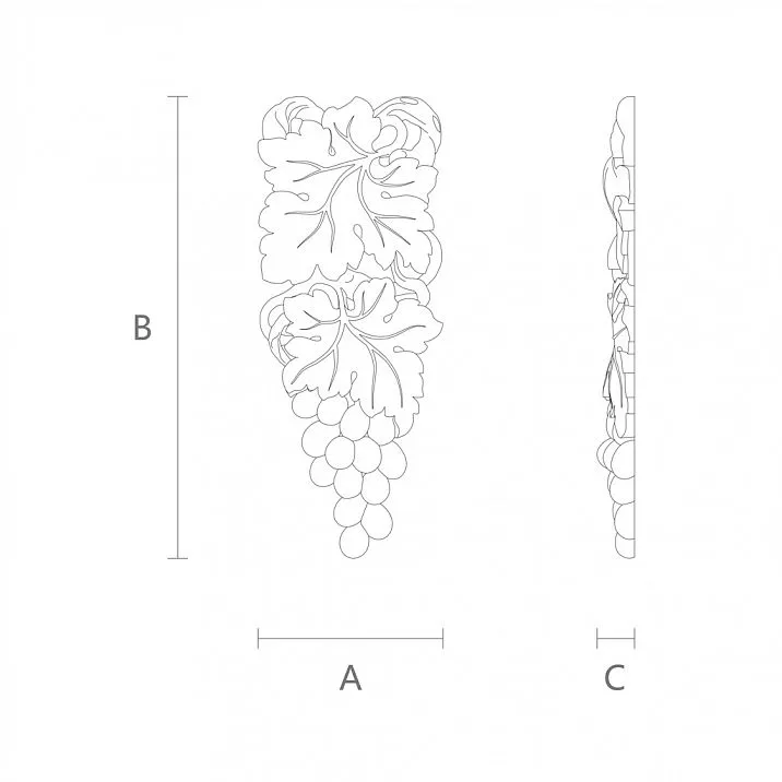 Applique N-254L for interior decoration, walls, ceilings, facades, drawing
