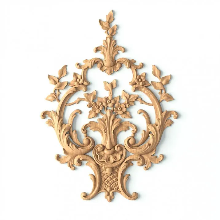 Wooden ornament with carved pattern N-464 for furniture and facades