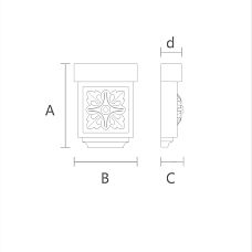 Decorative bracket KR-045 for a drawing board shelf