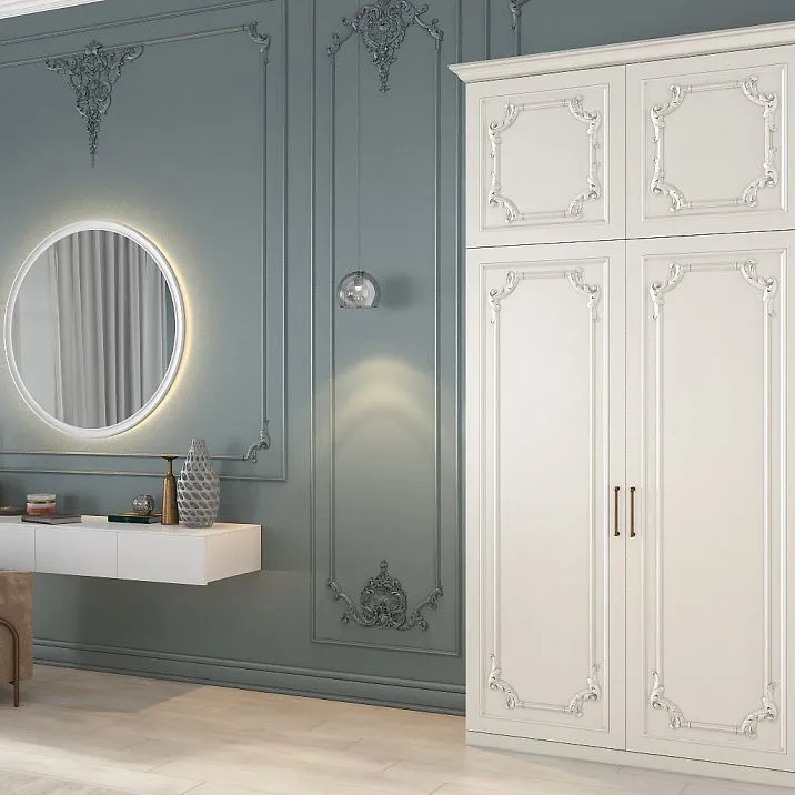 Interior with carved applique MLD-2U-2R, cabinet, wall