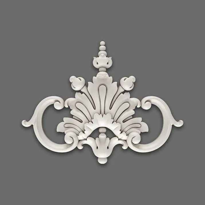 NPU-244 Molded Decoration &mdash; an elegant polyurethane overlay with detailed classical scrolls.