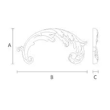 N-373R Wooden Decorative Element - Drawing