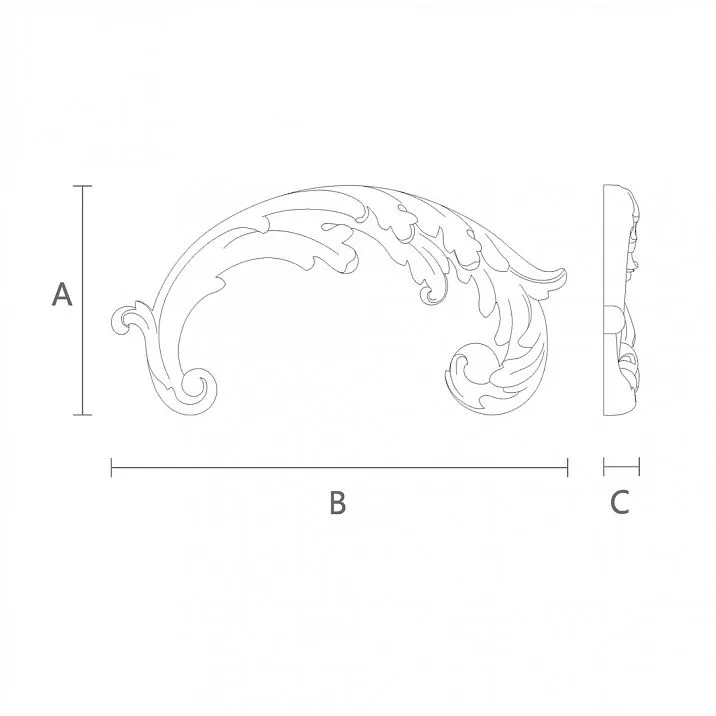 N-373R Wooden Decorative Element - Drawing