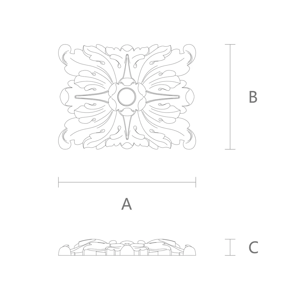 Classic Carved Rose Socket R-028 Drawing