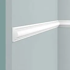 High-density polystyrene molding D40 HI WOOD, 40&times;18 mm, large-format quarter-circular profile