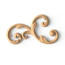 Decorative wooden element with carving