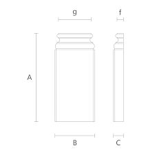 BS-003 pilaster base oak or beech for furniture drawing
