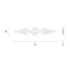 Insert N-071 - Wooden Decor with Floral Pattern Drawing