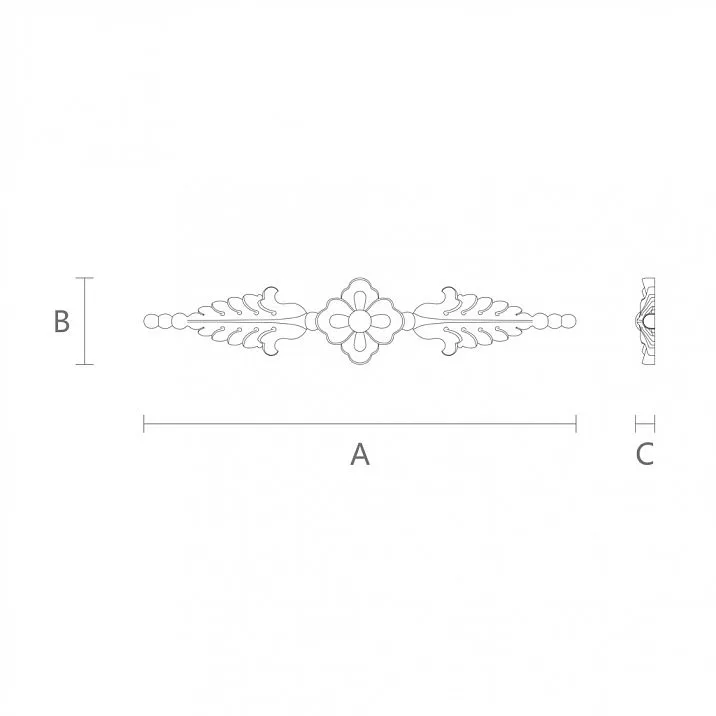Insert N-071 - Wooden Decor with Floral Pattern Drawing