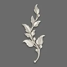 Relief decoration NPU-472R: elegant branch with leaves made of polyurethane. Room decoration