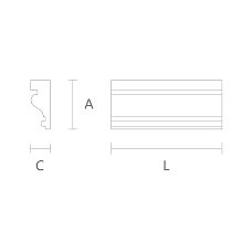 Stavros molding MLD-022 from natural wood drawing. Profile from oak MLD-022 for decoration