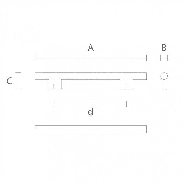 Furniture handle bracket Palmer HL-054M from oak - drawing