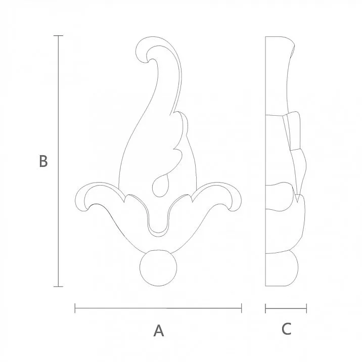 Wooden Carved Inlay N-307 for Furniture Drawing