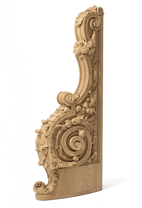 Return post for staircase made of solid beech and oak