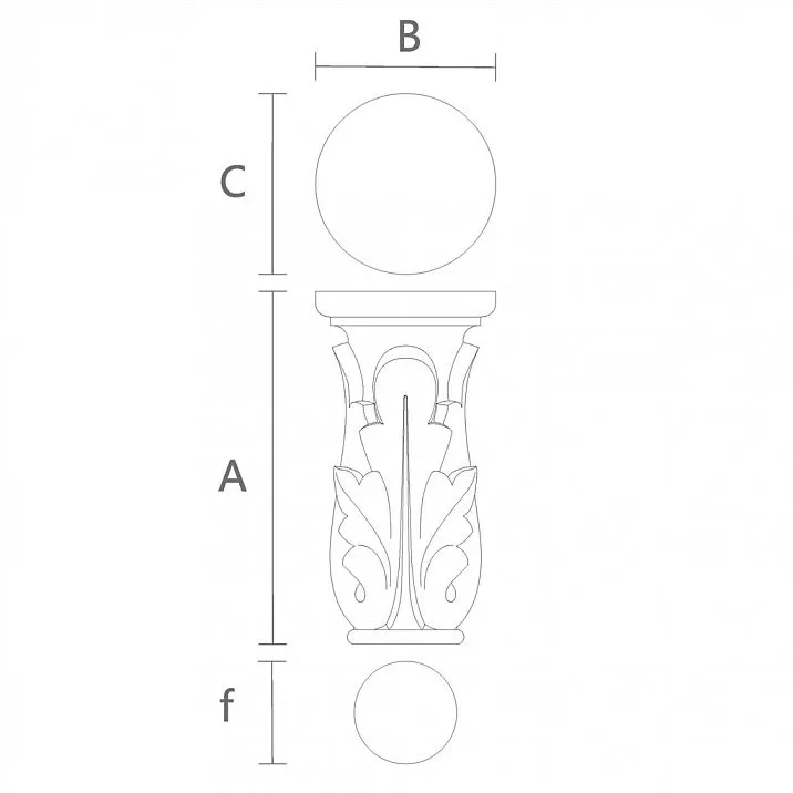 Architectural Capital Pilaster KL-052 drawing