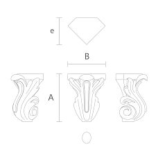 Drawings of bent legs for bed, for sofa, for chair