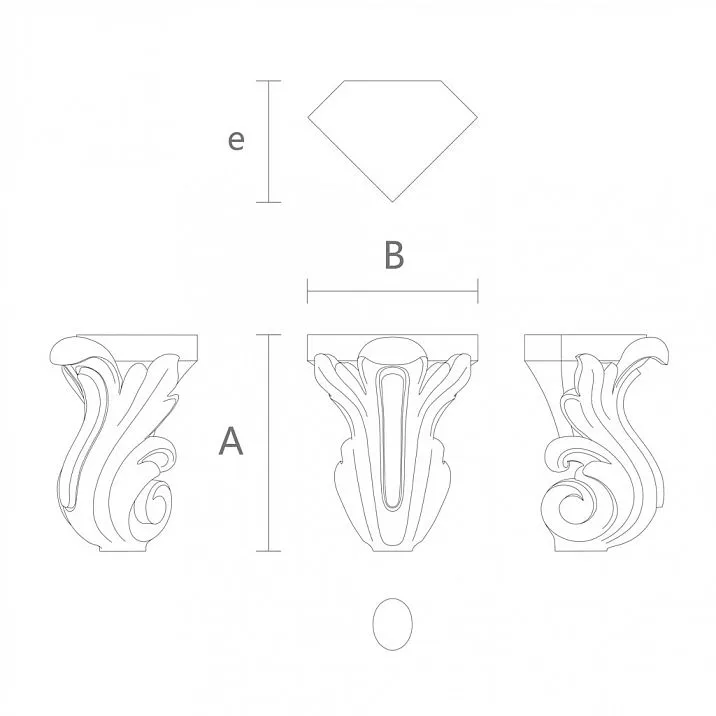 Drawings of bent legs for bed, for sofa, for chair