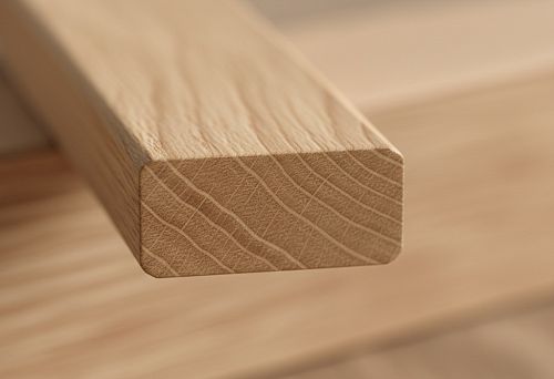 Узкий рамочный профиль из светлого дерева крупным планом